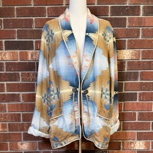 Jones New York Sport Aztec Print Linen Jacket